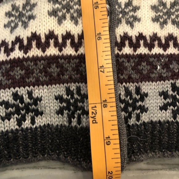 Vintage Snowflake Nordic Style Angora Wool Blend Button Knit Vest Waistcoat M - Picture 9 of 11
